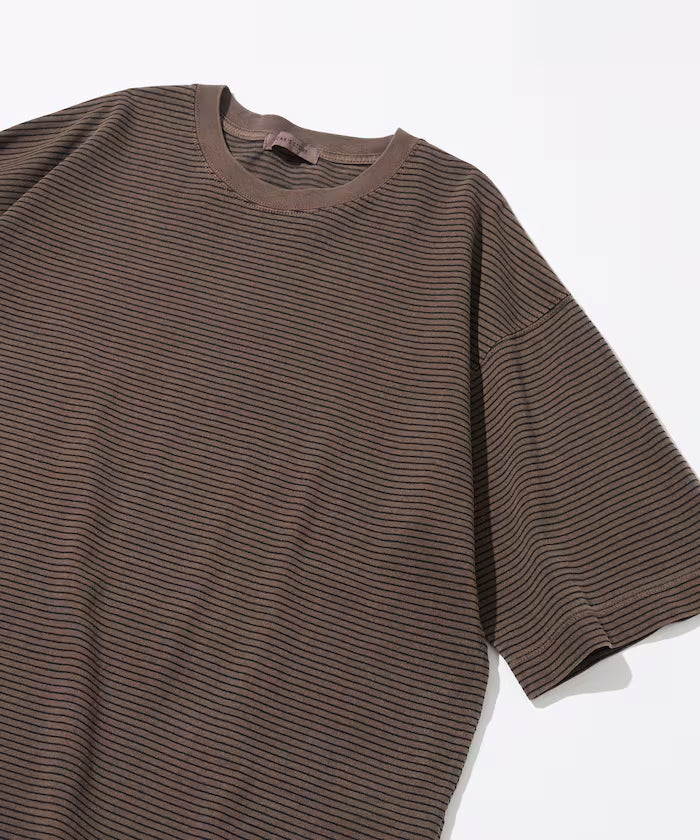 Pigment Process Pin Border Relaxed Fit T-Shirt - Brown