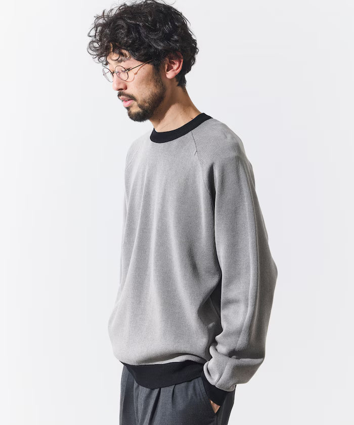 Cool Touch W Face Color Block Crew Neck Knit