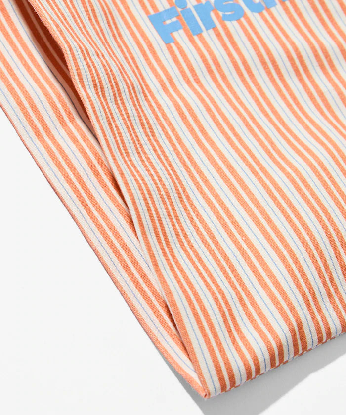 Stripe Print Canvas Market Bag