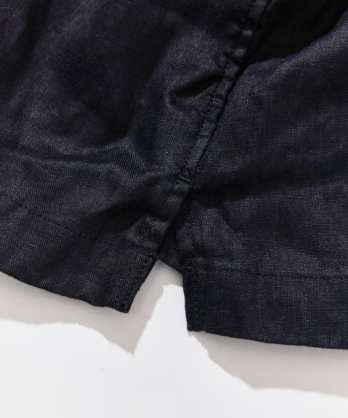 Linen Open Collar Long Sleeve Shirt