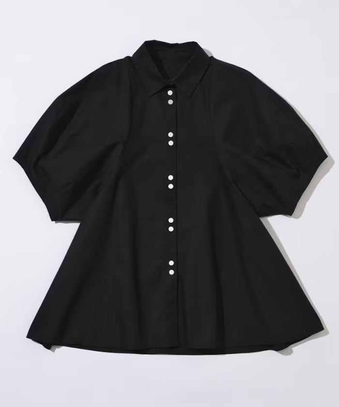 Switching Design Balloon Sleeve Shirt / 5-Minute Sleeve Blouse [Limited Edition]