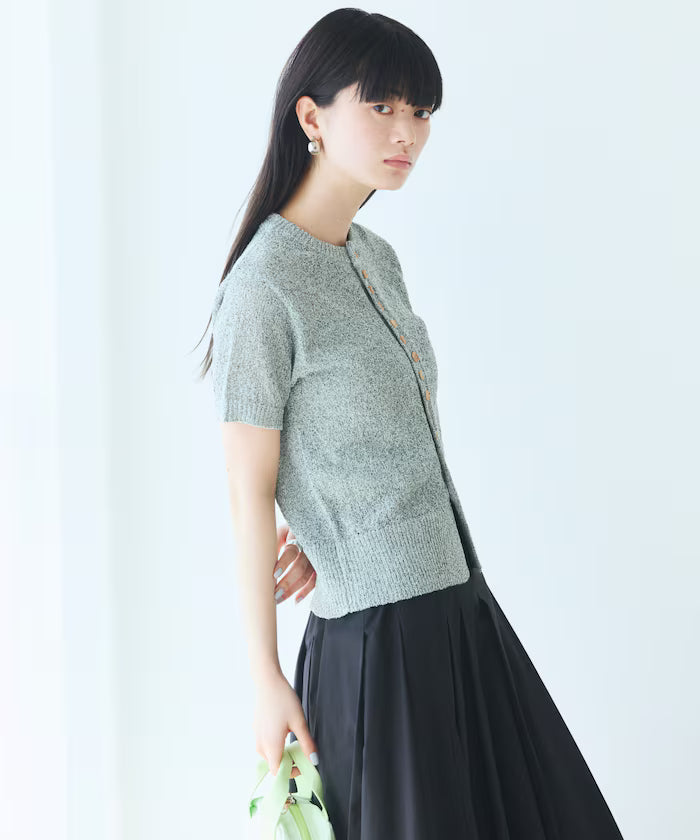 Wood Button Boucle Cardigan