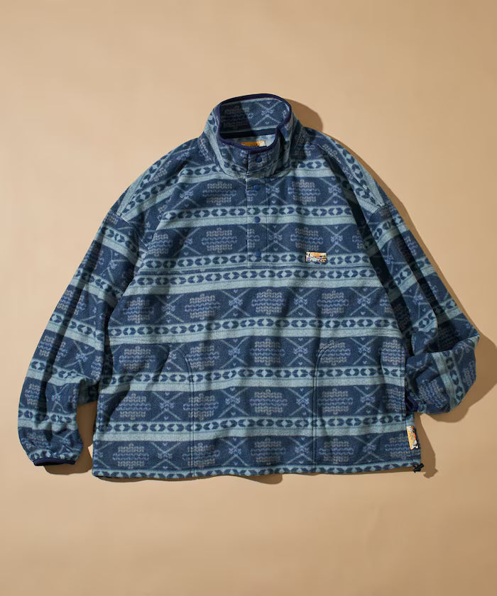Big Silhouette One Point Logo Fleece Snap Button Spindle Pullover