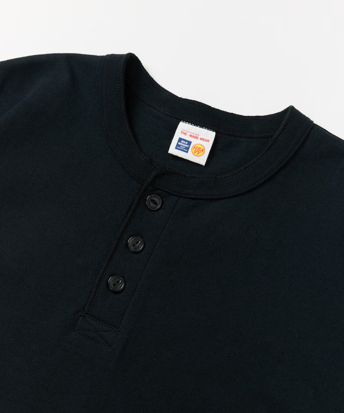 HEAVY WEIGHT/Heavy Weight Short Sleeve Henley Neck T-shirt/10.5 oz
