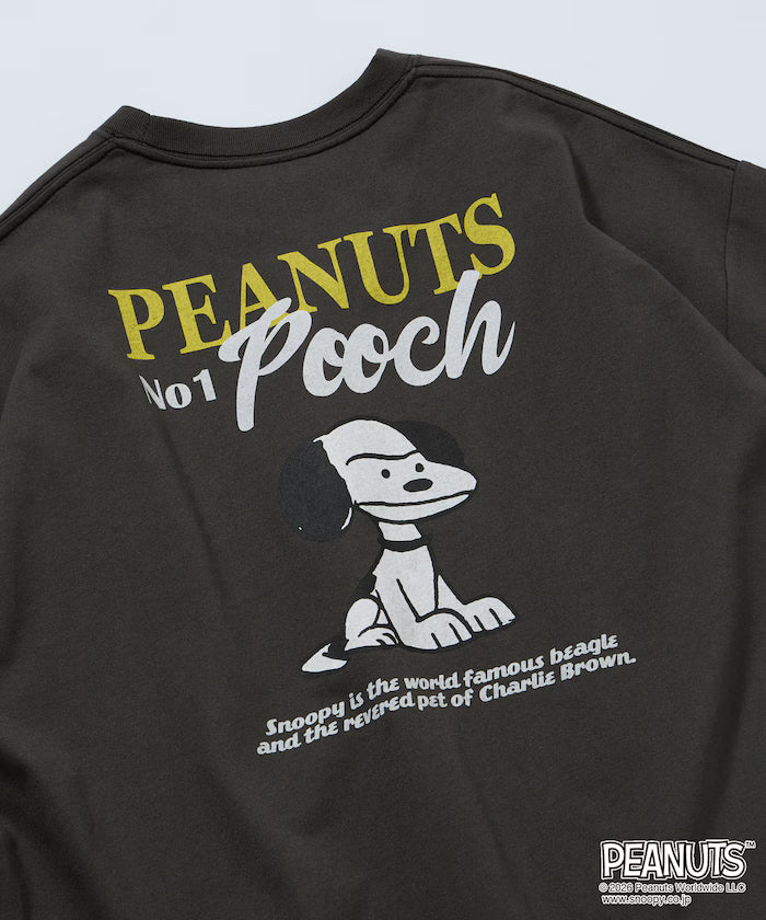 PEANUTS/Peanuts Exclusive Big Silhouette Back Print Crew Neck T-Shirt/POOCH [Limited Edition]