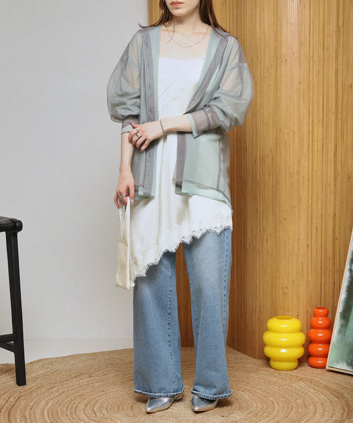 Tulle Layered Bicolor Shirt [Limited Edition]