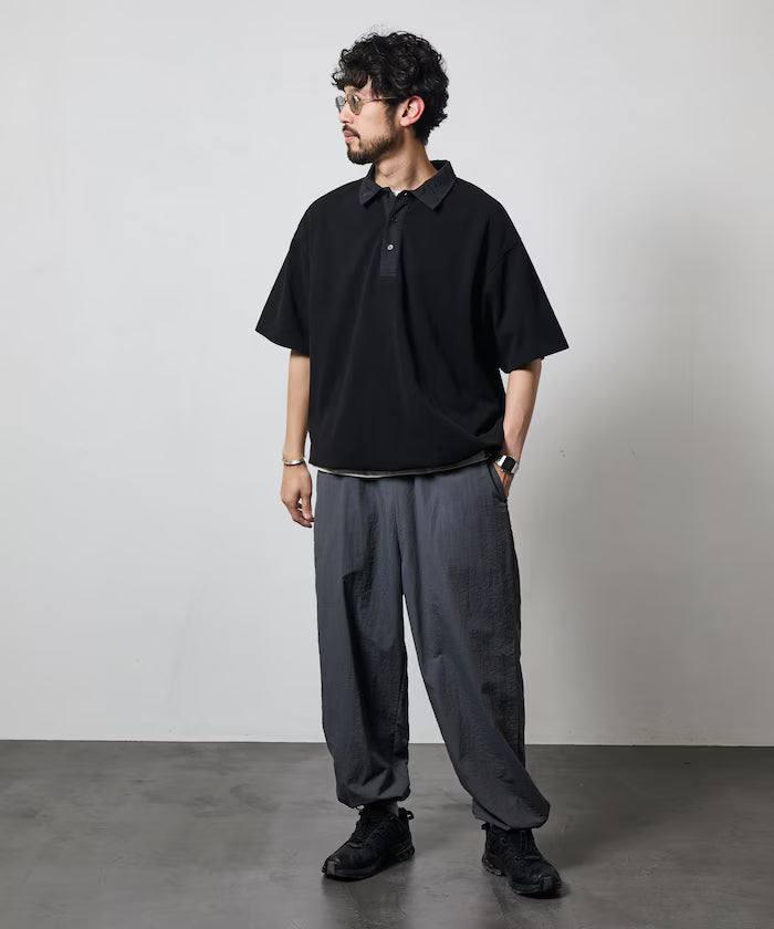 Big Silhouette Spindle Short Sleeve Tech Polo