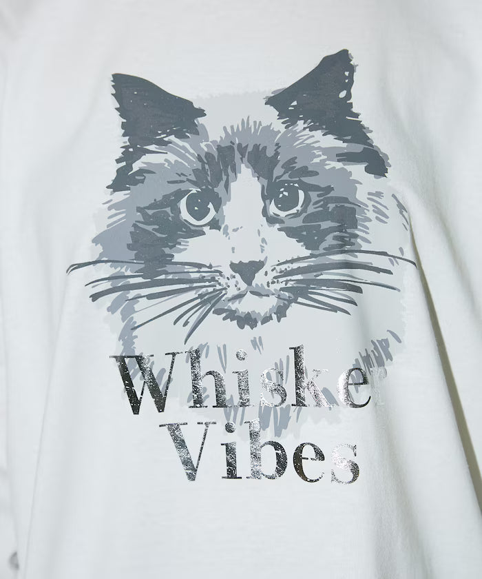 Handwritten-style Cat Print Foil Logo Long Sleeve T Limited Edition