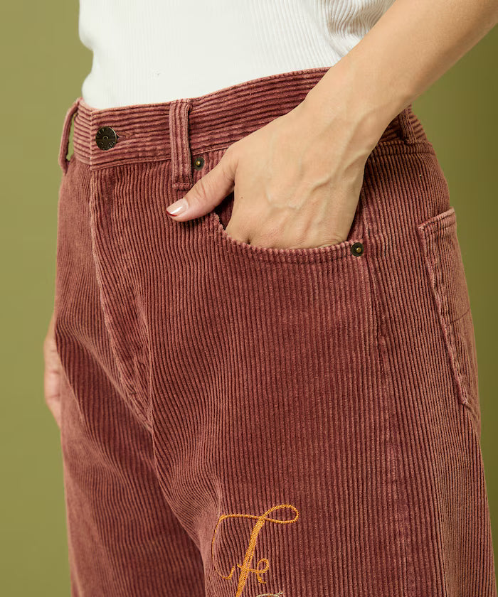 Chain Stitch Corduroy Pants