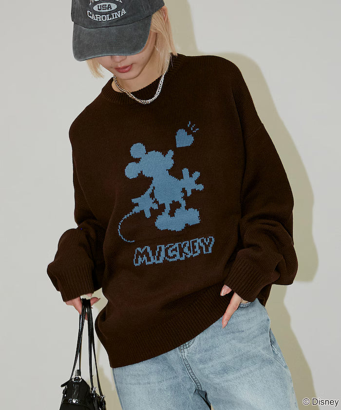Limited Edition 'DISNEY MICKEY MOUSE' SHADOW KNIT - Brown