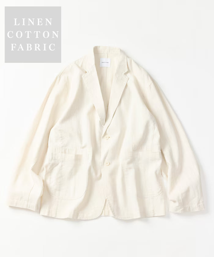LINEN COTTON JACKET (Compatible with Setups) - White
