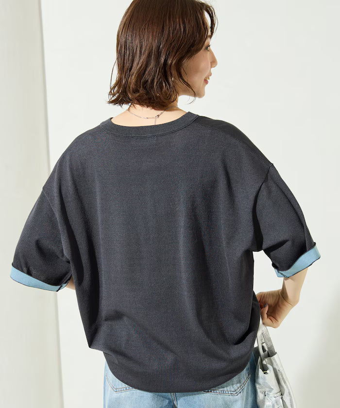 Relax Fit Relax Fit Cool Touch Color Block Henry Neck Pullover 【Limited Edition】