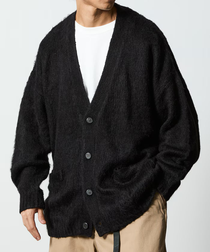 Relax Fit Shaggy Knit Loose Cardigan 【Limited Edition】 - Black