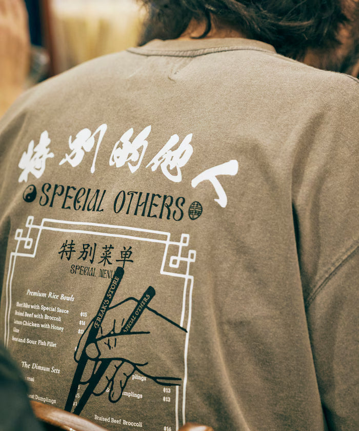 SPE x Purple Gold Hotel x FREAK'S Glow-in-the-Dark Back Print Crew Neck T-Shirt - Charcoal Gray