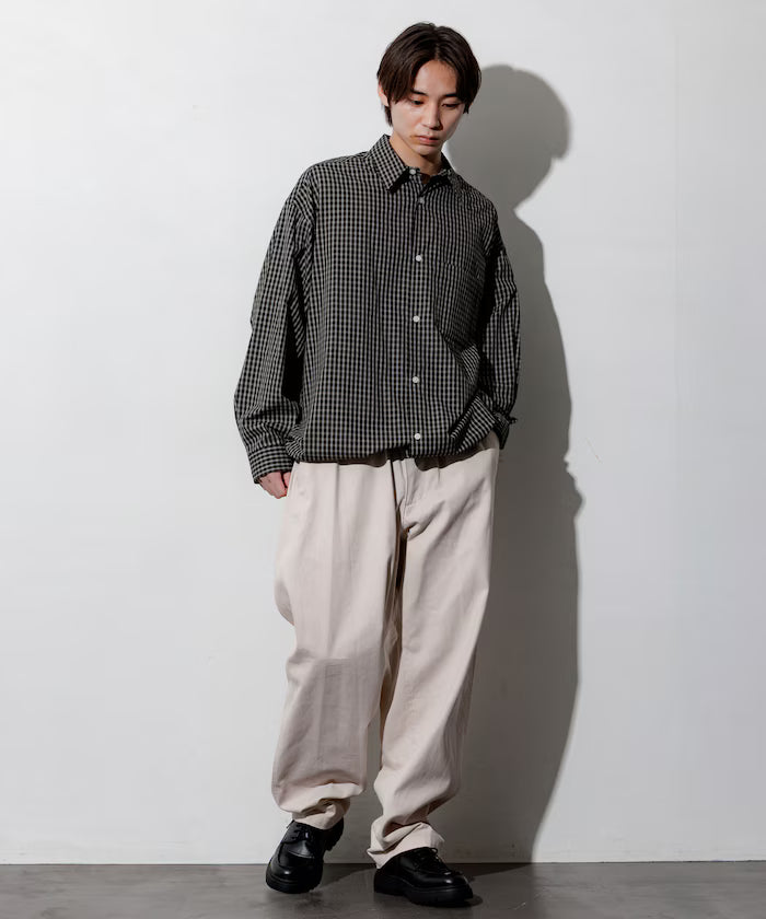 Wide Silhouette Spindle Regular Color Shirt / Hem Code 【Limited Edition】