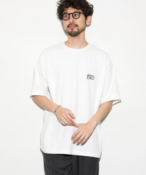 6 Ounce Front Logo Embroidered Crew Neck T-Shirt / One Point Design T-Shirt LEFT CHEST EMBROIDERY PSD - White