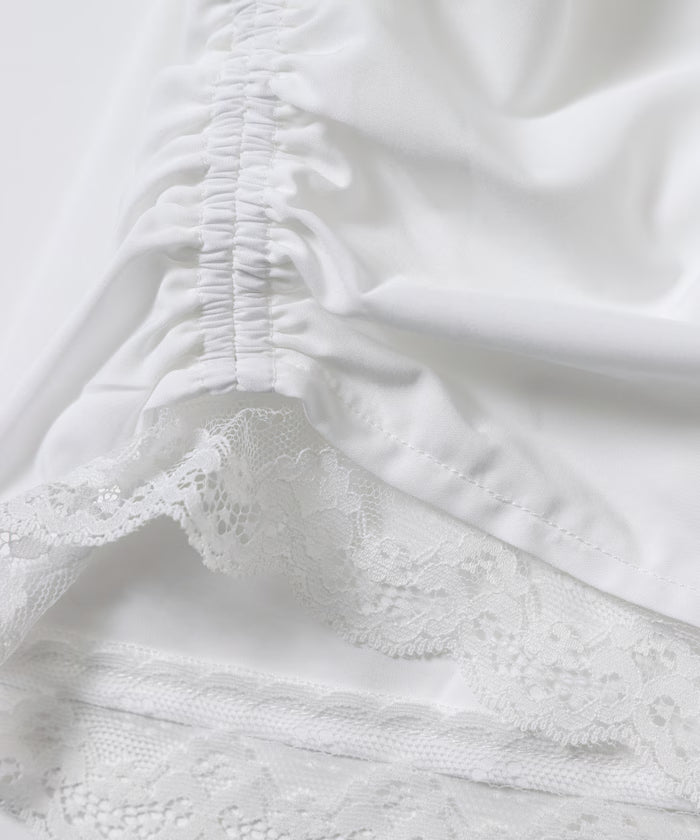 Handkerchief Sleeve Shirring Blouse