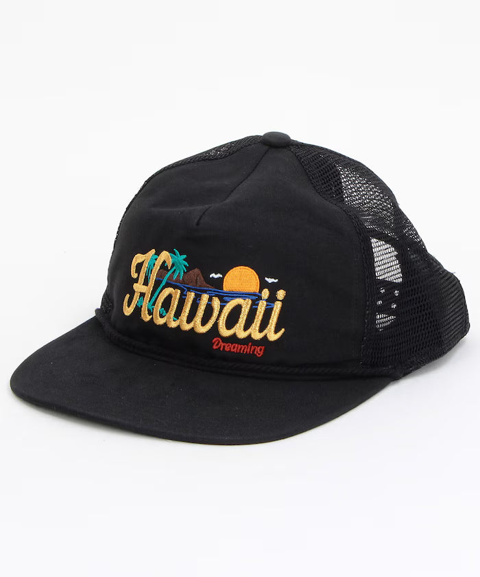 FREAK'S STORE for BEACH & FES Vintage-like Trucker Mesh Cap - HAWAII BLK