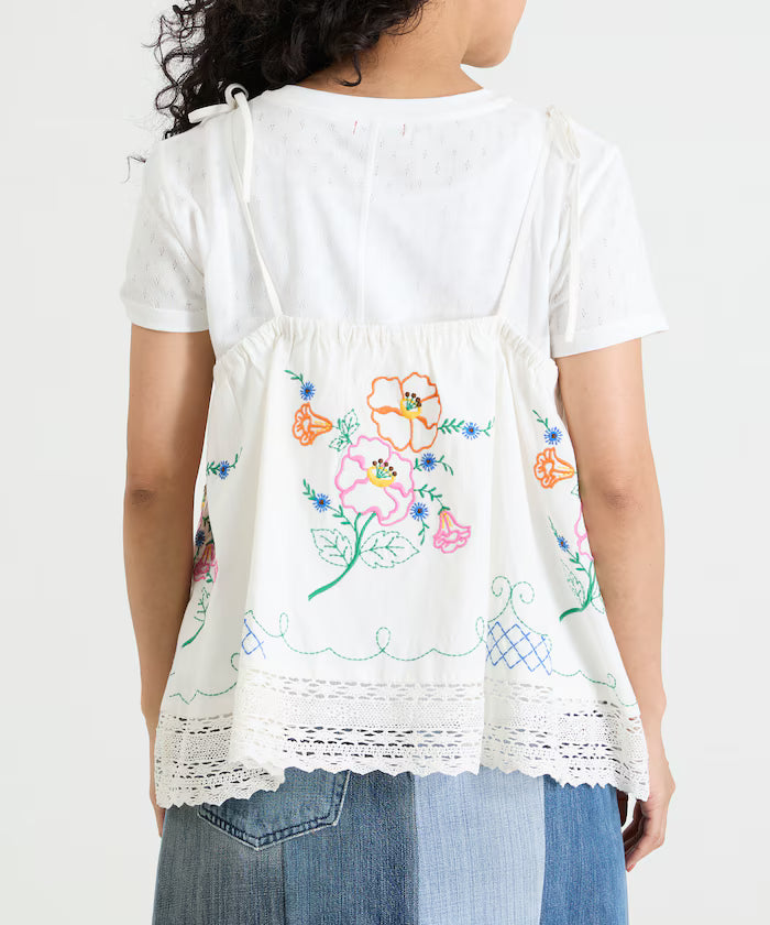 India Shoulder Ribbon Embroidered Remake Style Camisole