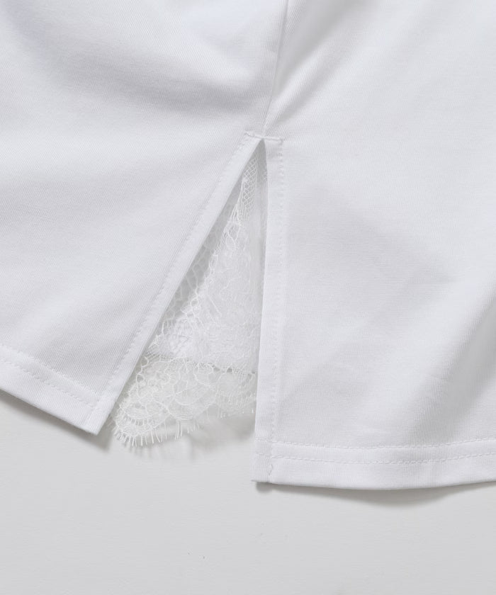 Lace Docking Draped Neck Top 【Limited Edition】