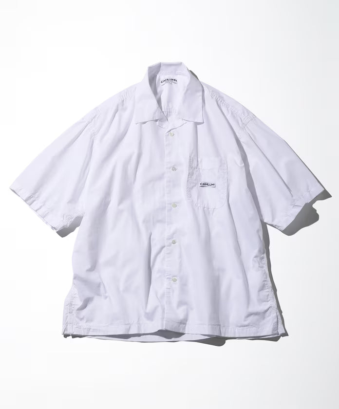 Magazine Pocket Chain Stitch Open Collar Shirt