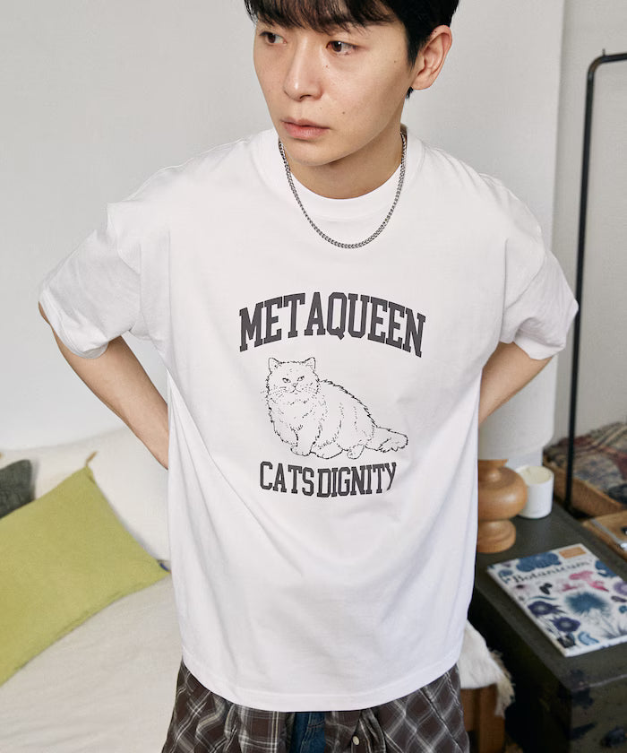 <Functional Material> METAQUEEN Cat Print T-Shirt Limited Edition