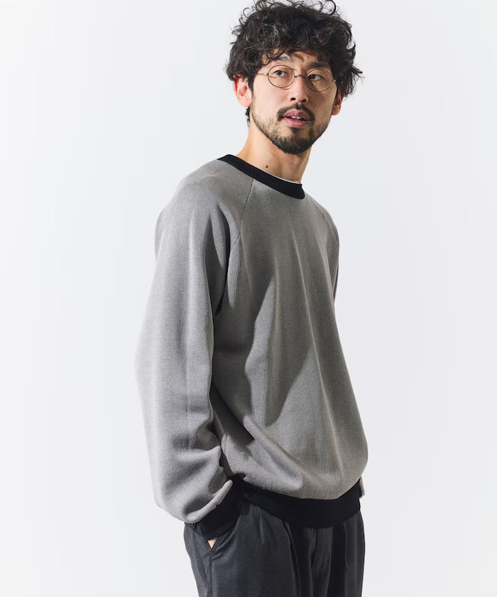 Cool Touch W Face Color Block Crew Neck Knit
