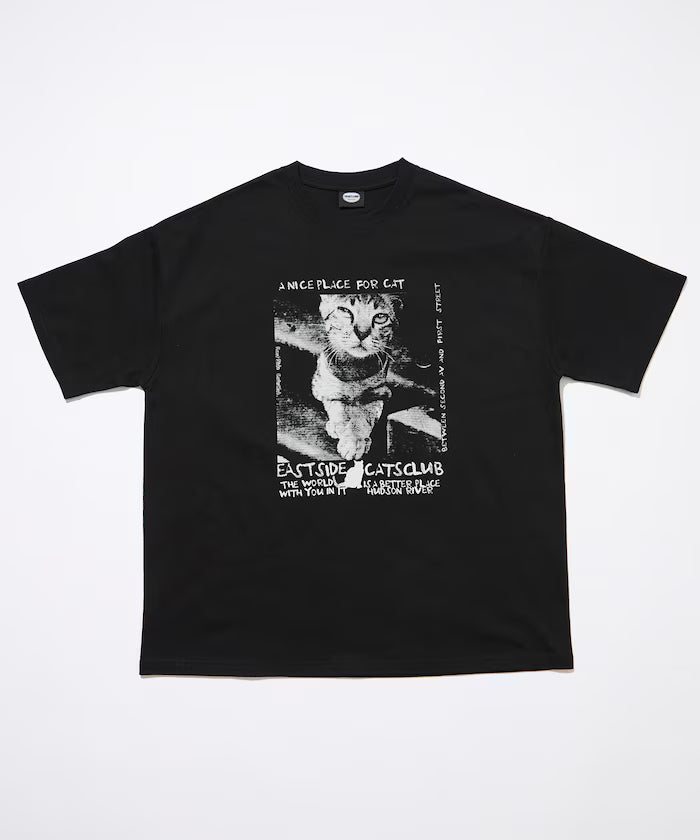 Big Silhouette Back Print Crew Neck T-Shirt / CAT Photo 【Limited Edition】