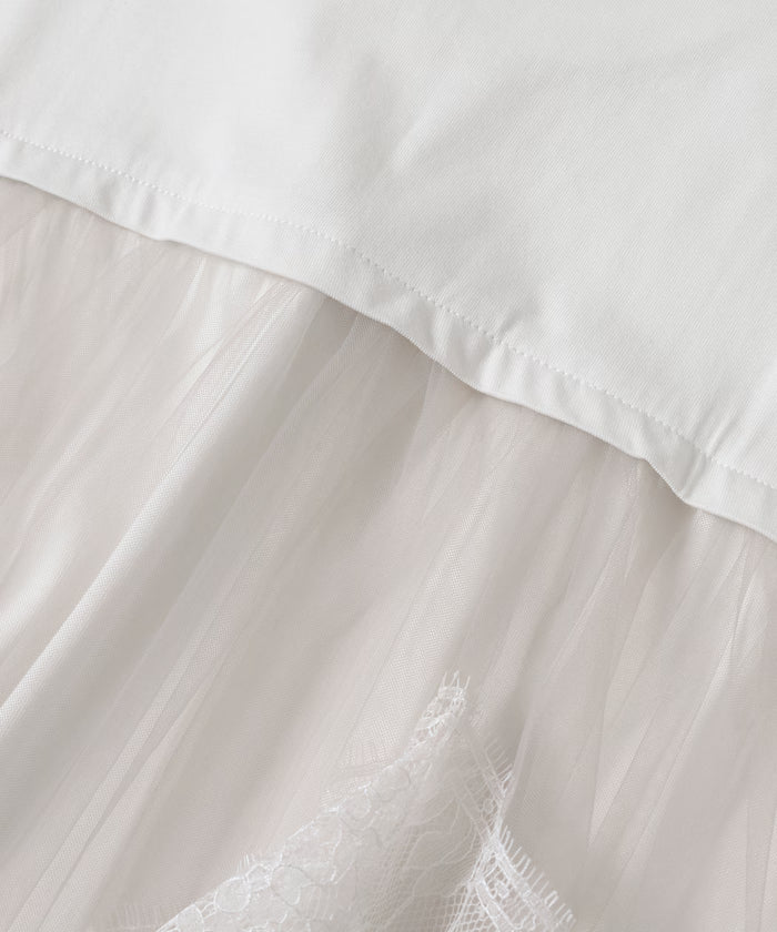 Organic Cotton Tulle Lace Docking Top