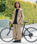 Relax Fit Twill Setup / Tailored Jacket / Wide Pants [Limited Release] - Beige