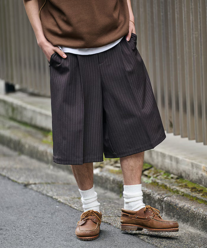 1-Tack Baggy Silhouette Slacks Short Pants