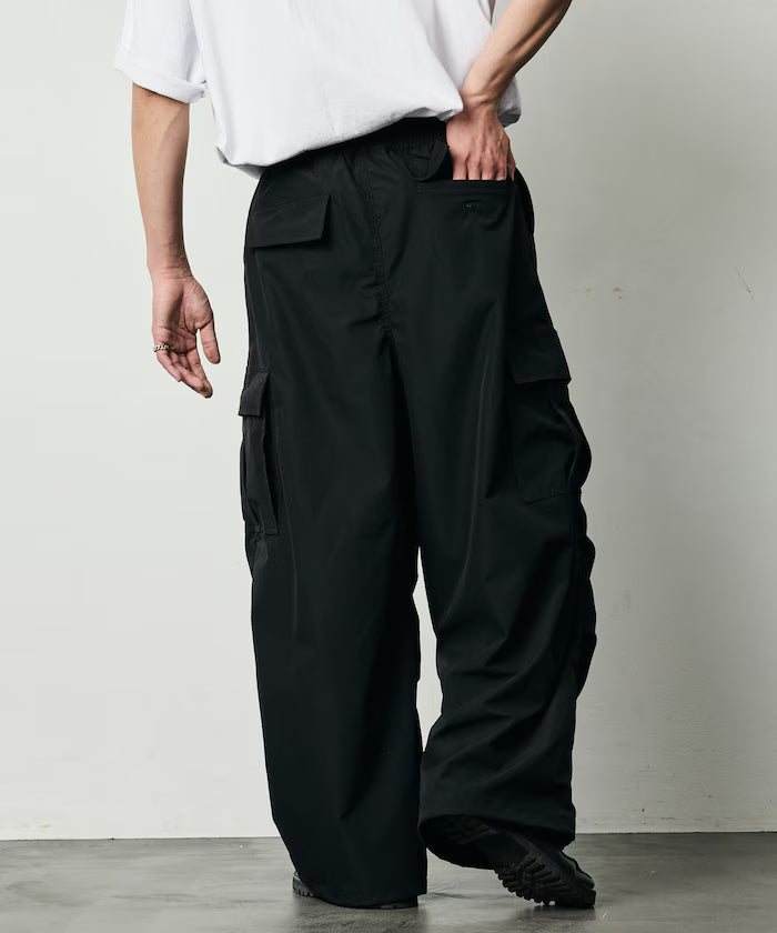 Quick Dry Fabric Wide Silhouette Poly Ripstop Cargo Pants/UV Cut/Quick Dry 【Limited Release】