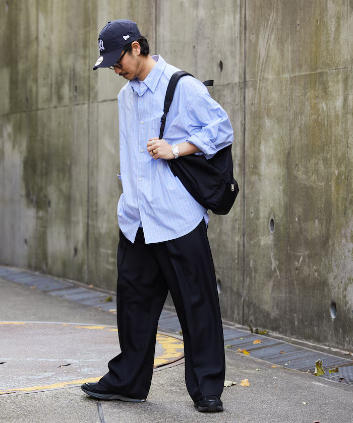 Wide Silhouette Staple Twill Easy Slacks/Wide Slacks [Limited Edition]