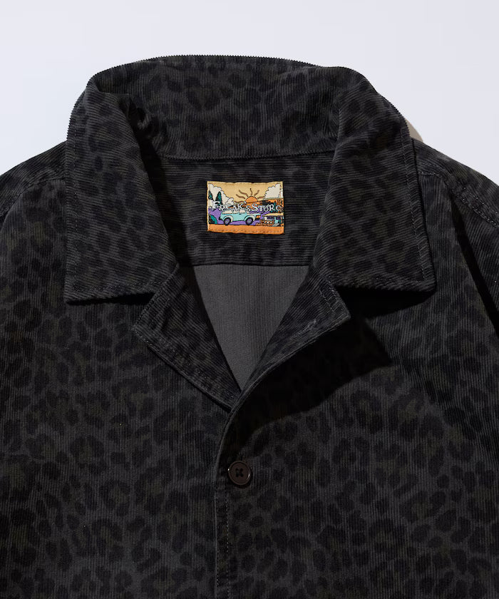 All-over print light corduroy shirt jacket [compatible with set-up]