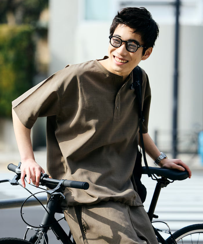 AiRide/Packable Setup/Henley Neck Pullover/Shorts/Packable/Quick-Drying/UVA Cut 【Limited Edition】