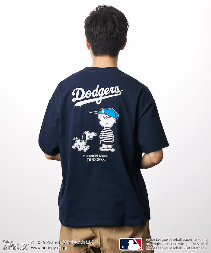 PEANUTS×MLB Exclusive Big Silhouette Back Print T-Shirt / DODGERS 【Limited Edition】