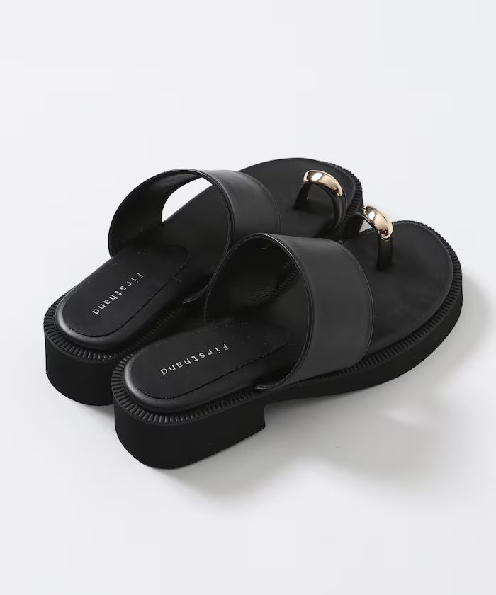 Metal Accent Thumb Loop Sandal