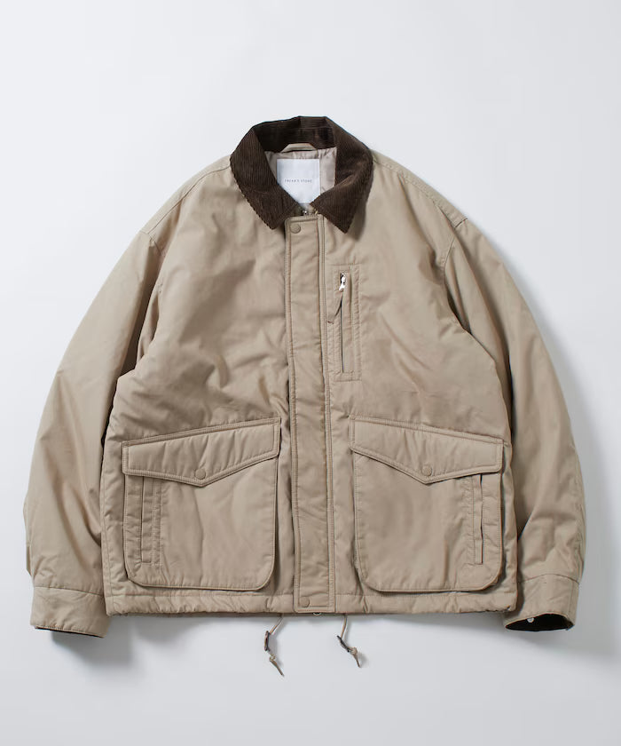 Corduroy panel cotton nylon blouson