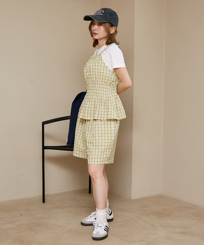 Shearling camisole x short pants set limited edition
