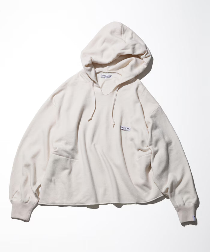Wool Cotton Loop Back Sweat Hoodie - Off White
