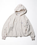 Wool Cotton Loop Back Sweat Hoodie - Off White