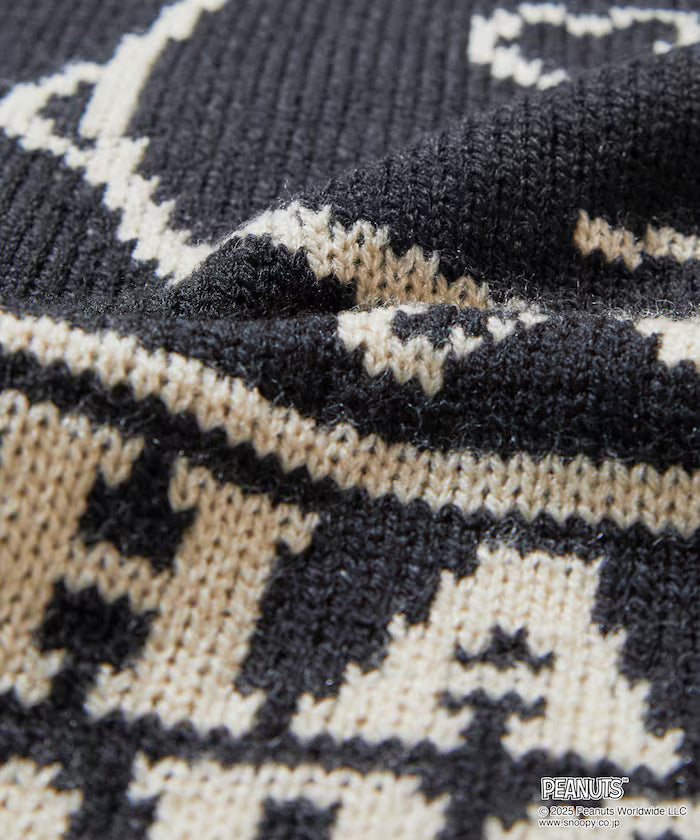 PEANUTS/Peanuts Exclusive Relaxed Fit Jacquard Crewneck Knit / Charlie Brown [Limited Edition]