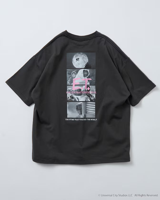 E.T. Big Silhouette Back Print Crew Neck T-Shirt Limited Edition - Black