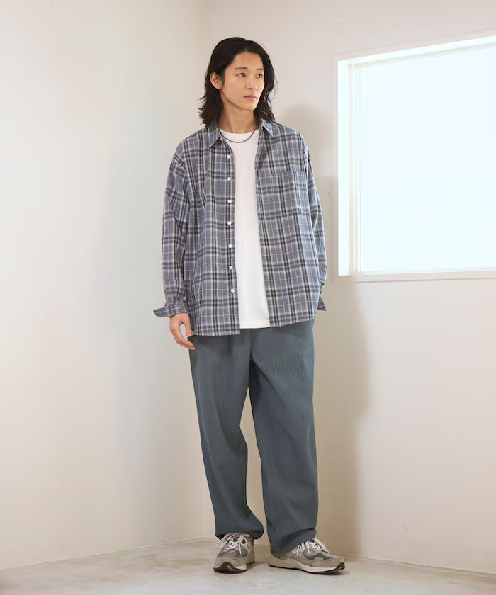 Big Silhouette Ombre Check Shirt / Long Sleeve