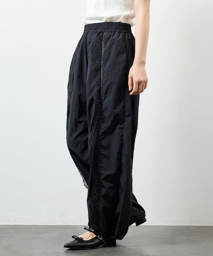 Nylon Lace Easy Wide Pants