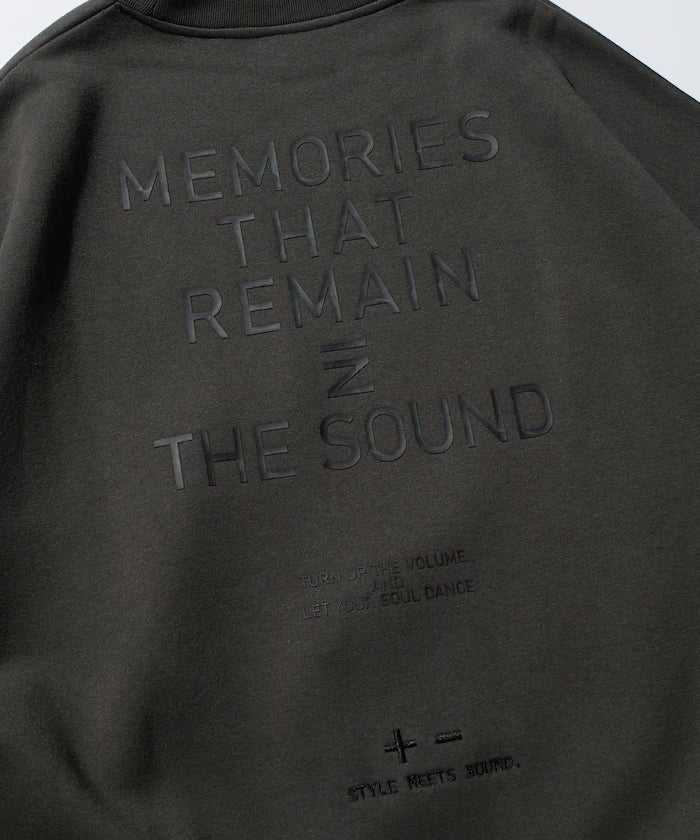 Big silhouette one-point embroidery back print hem code crew neck sweatshirt 【limited edition】
