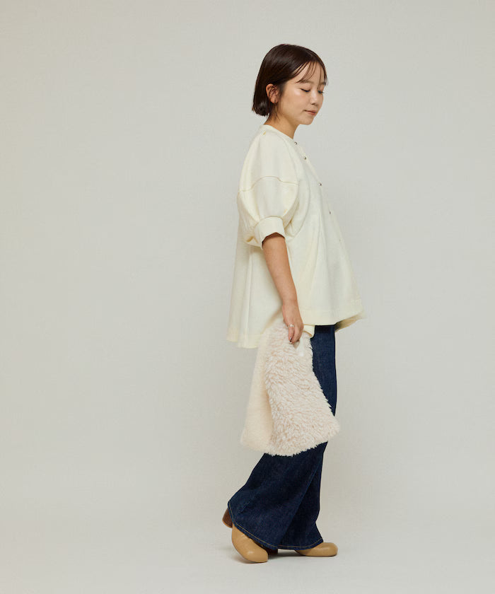 Cardigan with Peplum and Puff Sleeves