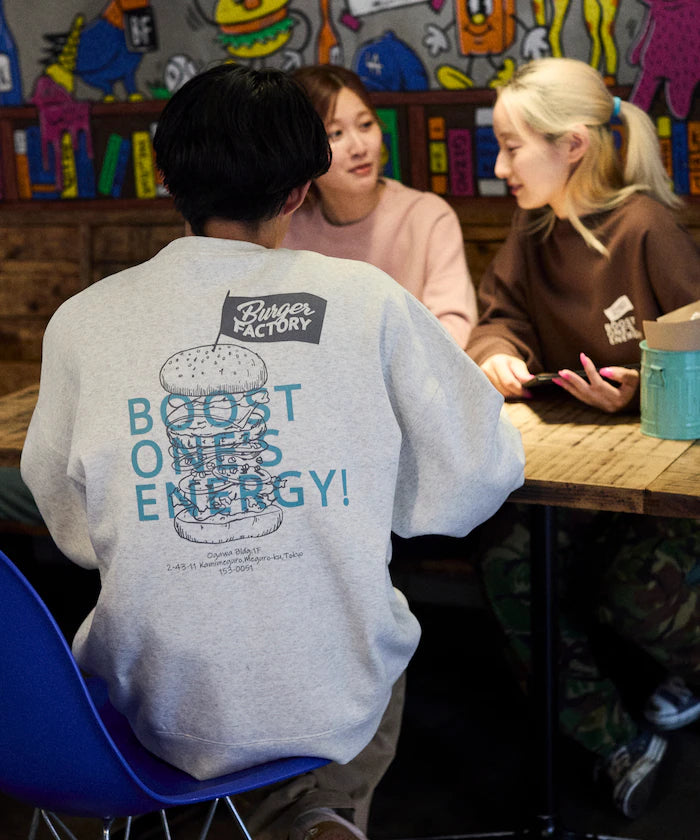 Burger Factory x FREAK'S STORE / Burger Factory Limited Edition Big Silhouette Back Print Crew Neck Sweatshirt [Limited Release]