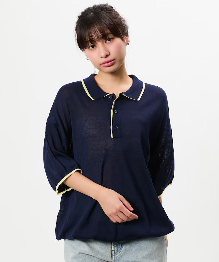 Limited Release Relaxed Fit Color Block Knit Polo Shirt