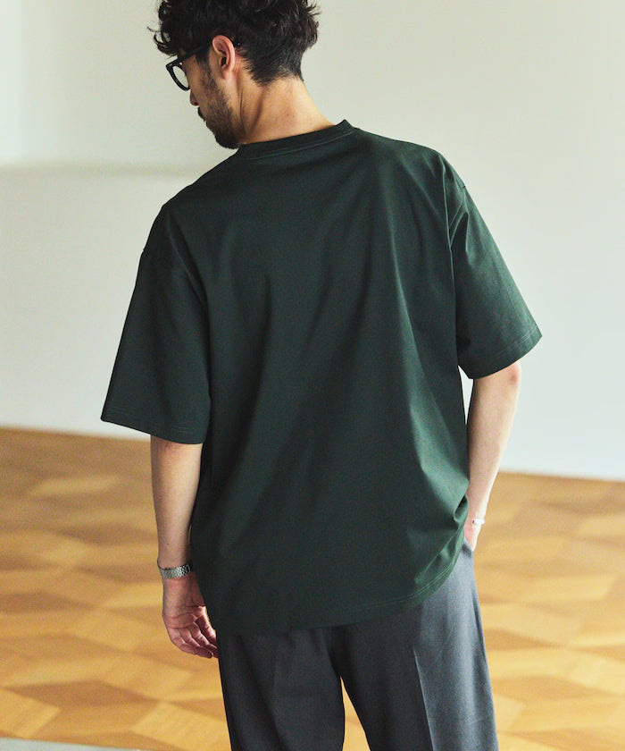 AIRDRY HIGH TECHYARN 7.7oz Big Silhouette Crew Neck Pocket T-Shirt Quick-dry Heat Shield